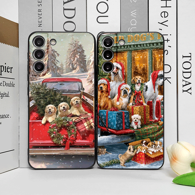 Phone Cases Motorola - クリスマスのトラックと漫画の犬柄の携帯電話ケース、モトローラモトエッジ50、フュージョン40、30、ネオG34、G24、E14、G75、G85、G54 5G用ソフトカバー