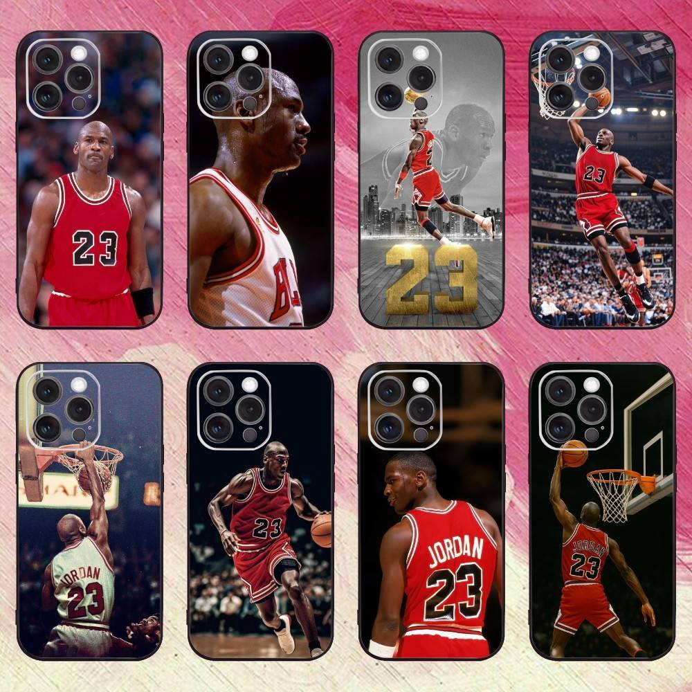 Phone Cases Jordan - バスケットボール-12 ジョーダン iPhone17、16、15、14、13、12、11 Plus、Pro Max用 ソフトブラックカバー