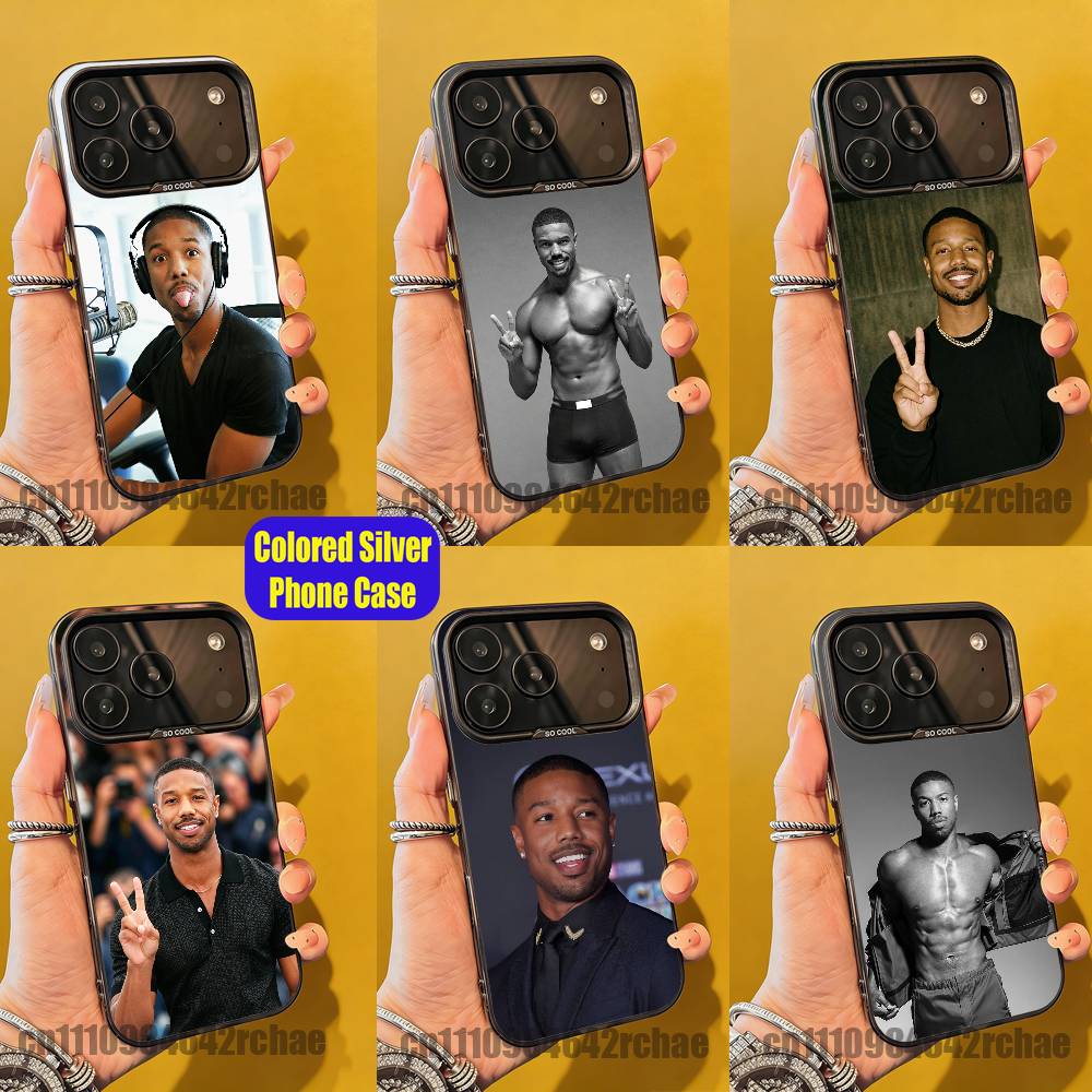 Phone Cases Jordan - 俳優M-マイケル・B・ジョーダンのスマホケース iPhone 15,16,12,14,13,17,11,E,Pro,Max,Plus,Air,Mini対応 カラーシルバーカバー
