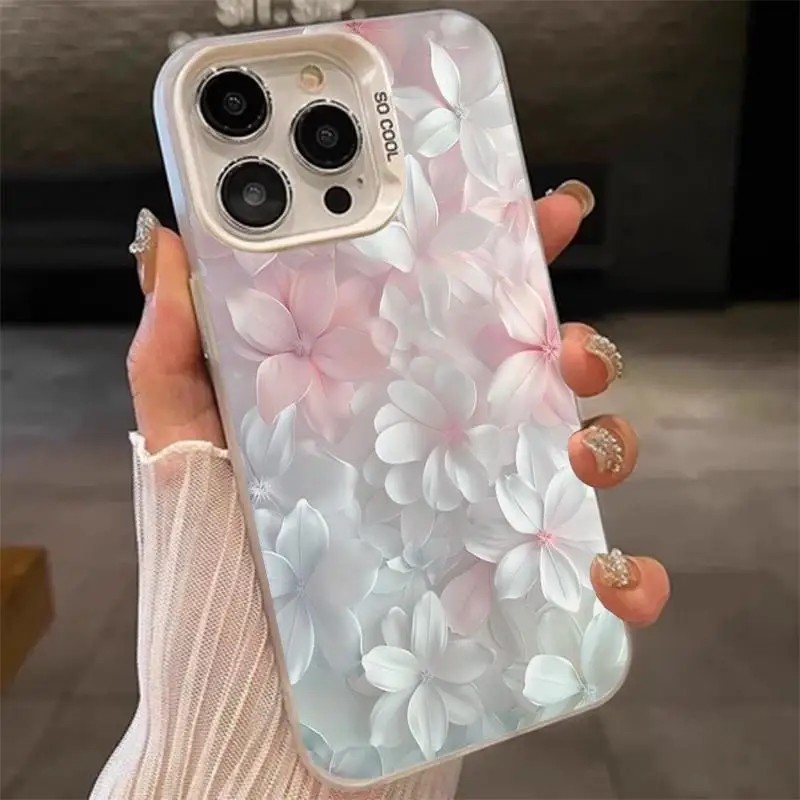 Phone Cases Unique - ピンクの花柄ケース iPhone 15Pro 17 16 14