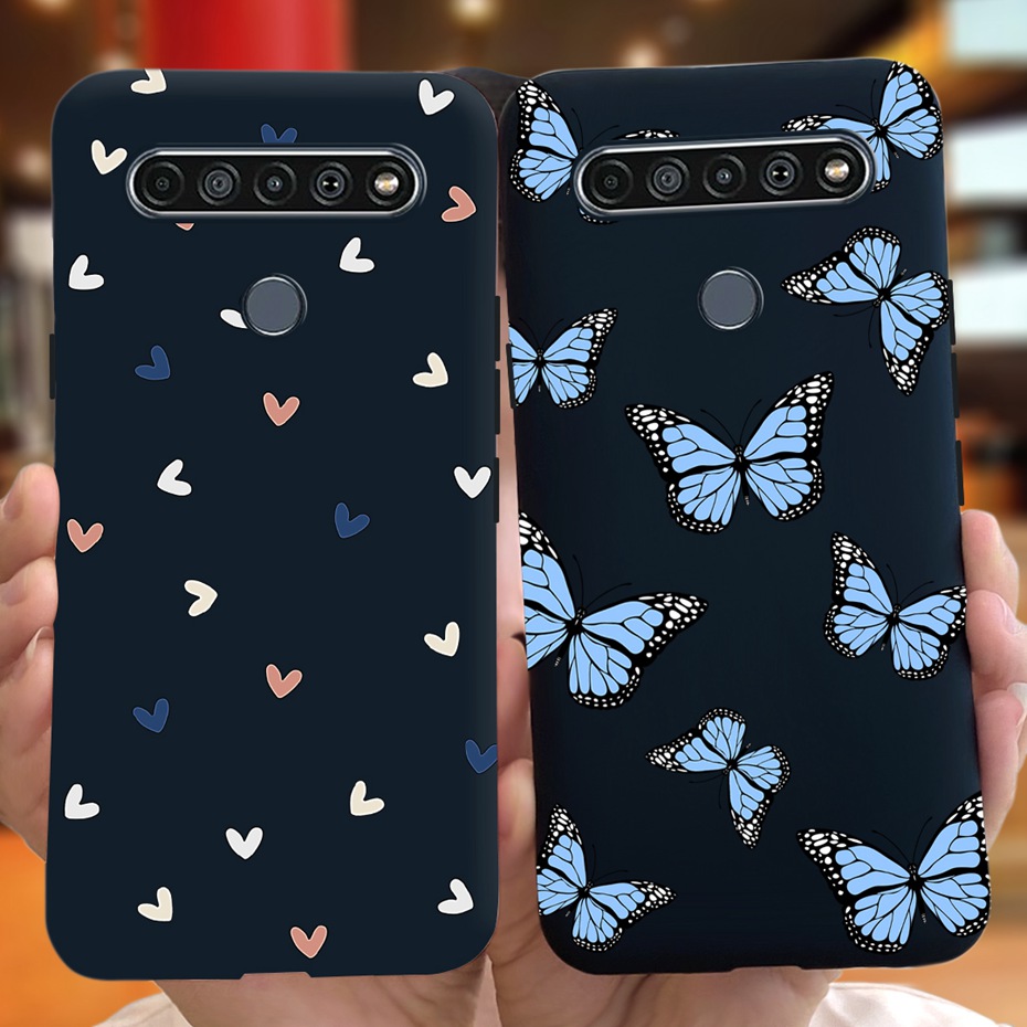 Phone Cases Jordan - Lg K61 2020 電話ケースかわいいラブハート蝶パターンソフトシリコンケース LG K61
