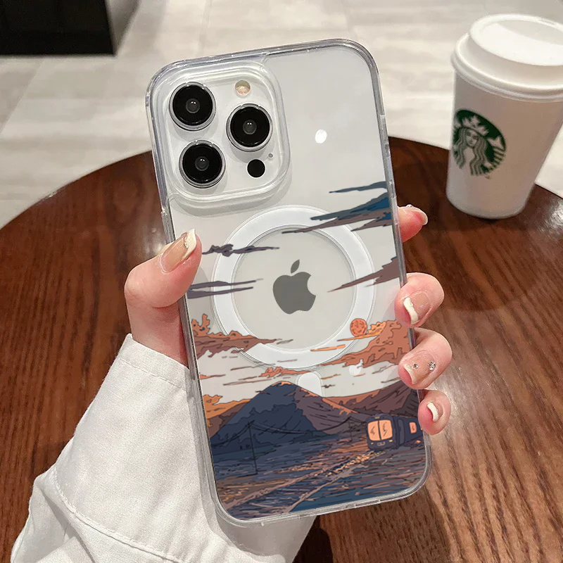 Phone Cases Unique - 夕焼け柄ファッションスマホケース iPhone 17 Pro 16 15