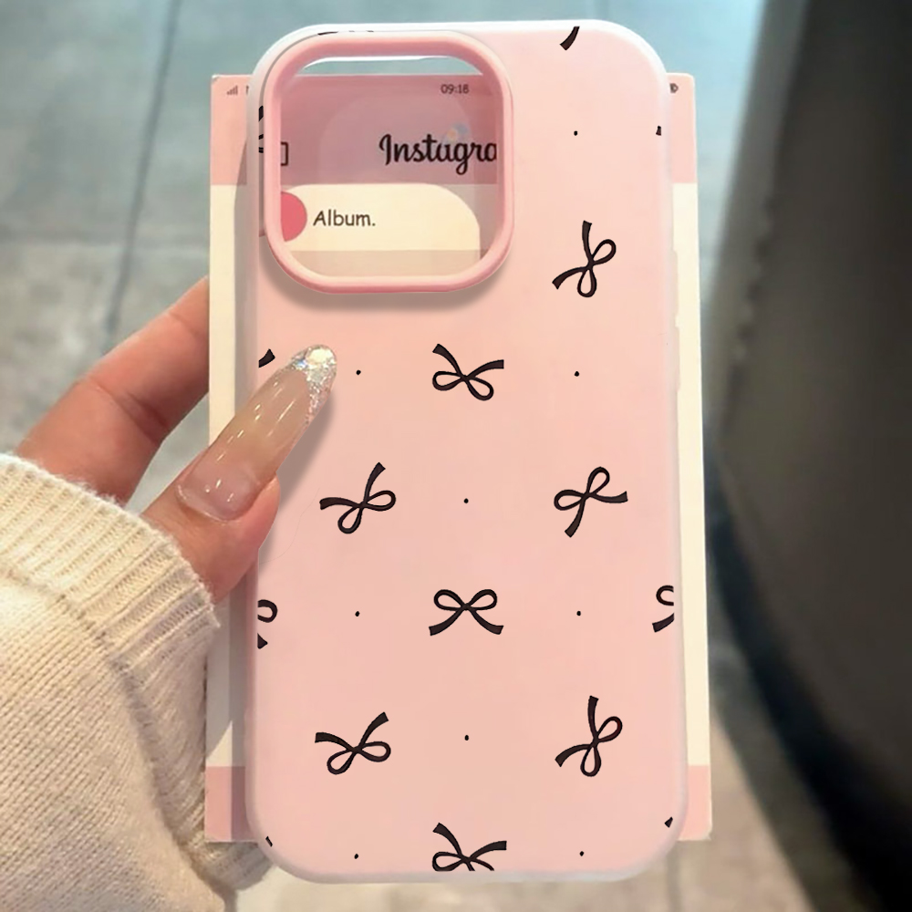 Phone Cases Unique - 可愛いリボン柄のINS風スマホケース iPhone 17 16 11 12