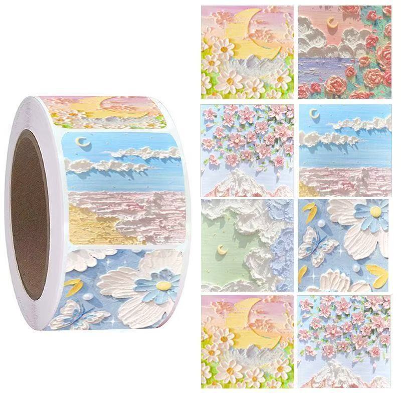 Phone Cases Aesthetic - 50-100 個油絵風景ステッカー美的ヒーリングスタイル防水デカールかわいい女の子ハート電話ケーススクラップブック DIY 装飾