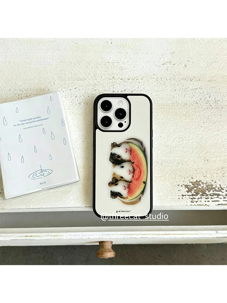 韓国のインスタ映えするモルモットがスイカを食べるデザインのi - Phone Cases Unique のレビューと価格