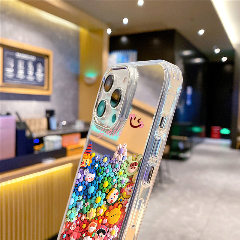 可愛い花柄メイクアップミラー付きiPhone 16 Pro  - Phone Cases Aesthetic のレビューと価格
