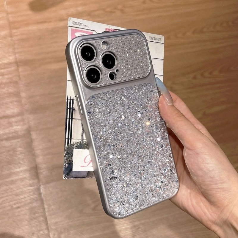 グリッターダイヤモンドカメラレンズ大型窓付きスマホケース i - Phone Cases Aesthetic のレビューと価格