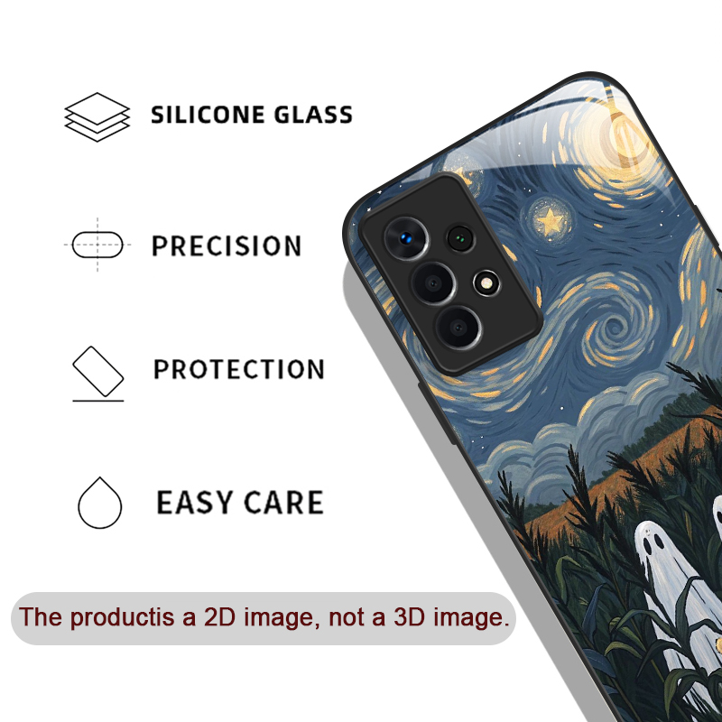 面白い幽霊の抽象芸術柄強化ガラス製スマホケース、Samsun - Phone Cases Samsung S25 Fe のレビューと価格