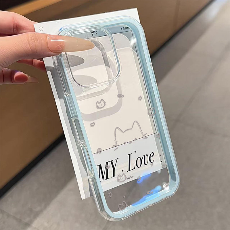 可愛いグレーのライン猫柄2in1クリアスマホケース Sams - Phone Cases Samsung S25 Fe のレビューと価格