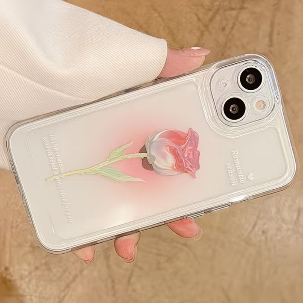 美的な水彩画のバラ柄透明スマホケース iPhone 18 1 - Phone Cases Aesthetic のレビューと価格