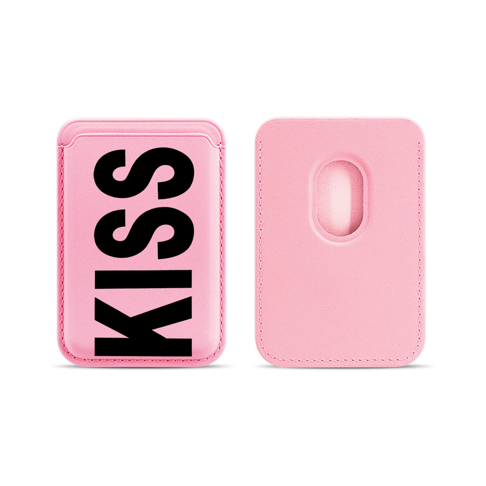 美的ファッション英語「Kiss」レザー電話カードウォレット、 - Phone Cases Aesthetic のレビューと価格