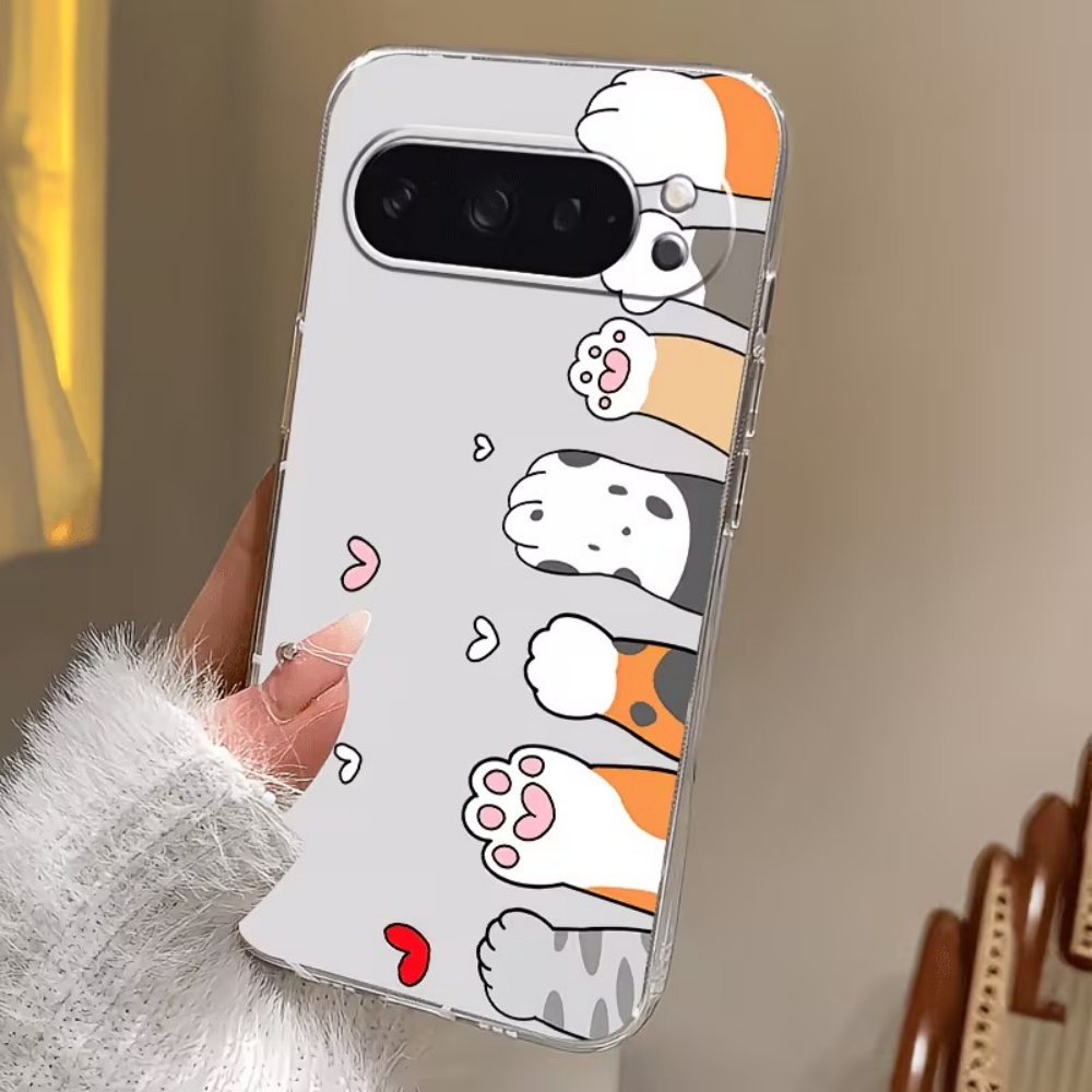 漫画猫の足跡クリスタルクリアシリコン製スマホケース Goog - Phone Cases Pixel 9A のレビューと価格