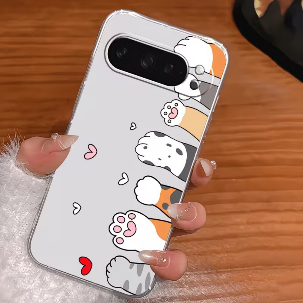 漫画猫の足跡クリスタルクリアシリコン製スマホケース Goog - Phone Cases Pixel 9A のレビューと価格