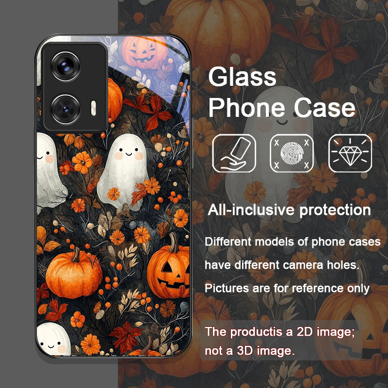 ハロウィン パンプキン ゴースト 本棚 強化ガラス製 スマホ - Phone Cases Motorola のレビューと価格