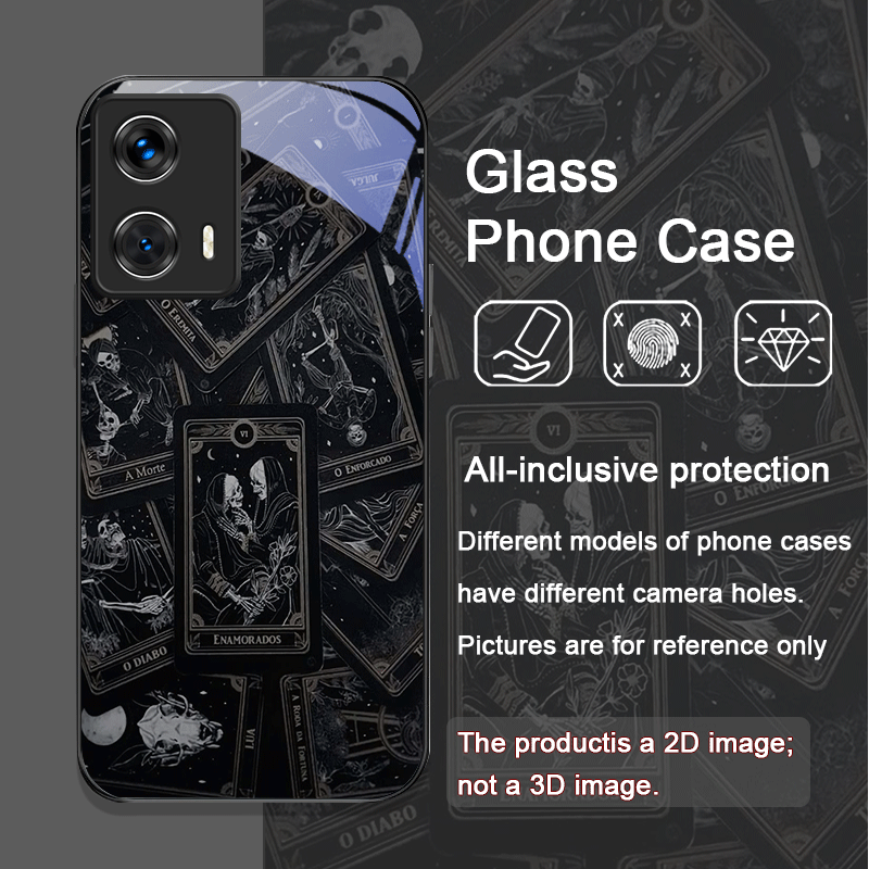 ヴィンテージゴシックタロットカードプリント強化ガラス製スマホ - Phone Cases Motorola のレビューと価格