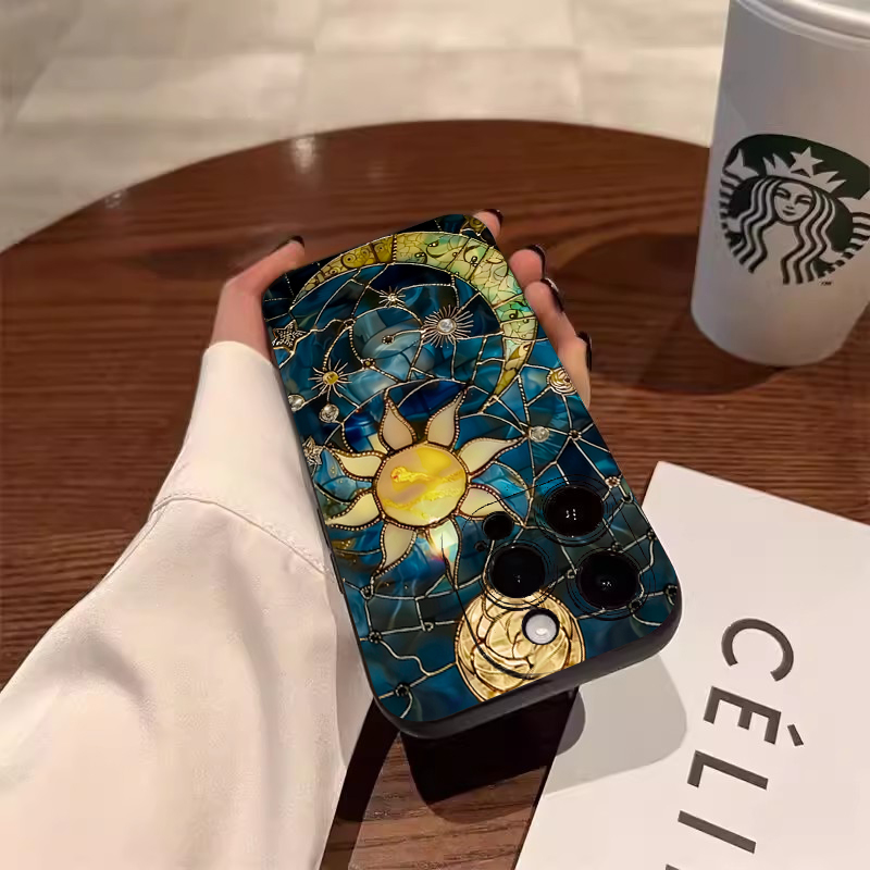美的な太陽と月のプリント柄iPhoneケース iPhone  - Phone Cases Aesthetic のレビューと価格
