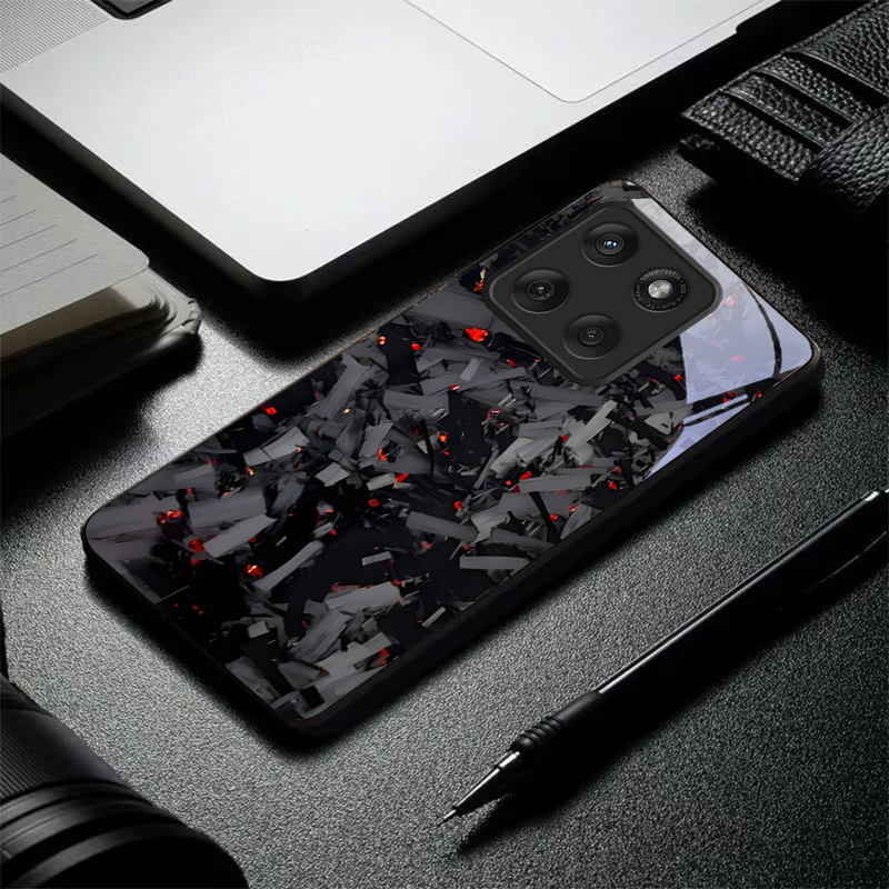 ダークな破片模様の黒いガラス製携帯電話ケース、モトローラモト - Phone Cases Motorola のレビューと価格