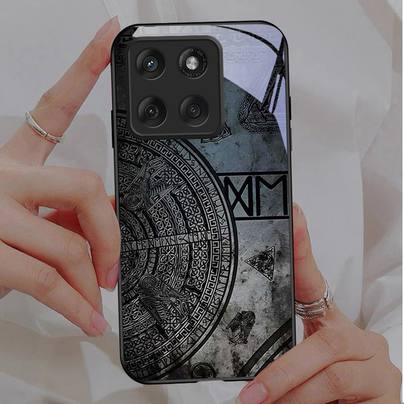 古代ノルスのコーデックス ブラックガラス製携帯電話ケース モ - Phone Cases Motorola のレビューと価格