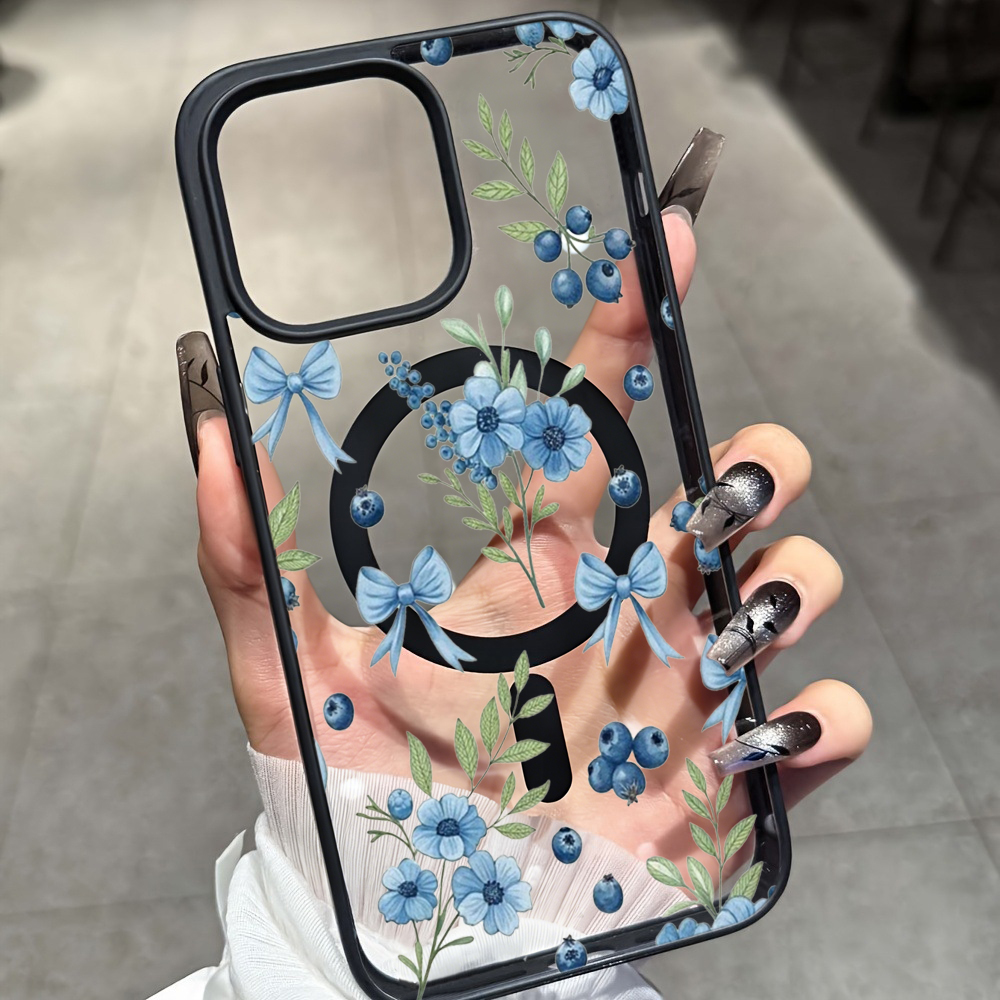 ブルーベリーフローラルクリアケース iPhone 17 14 - Phone Cases Unique のレビューと価格