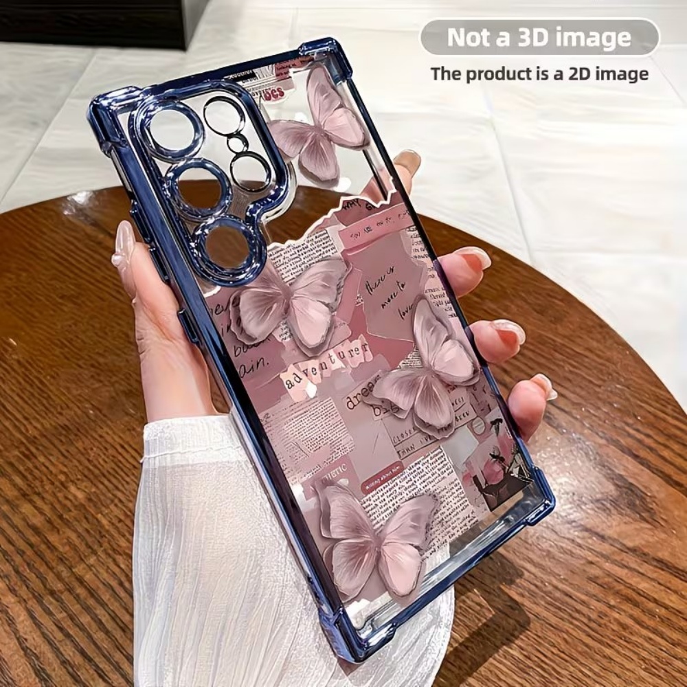 美的バタフライ新聞紙プリントスマホケース Samsung S - Phone Cases Aesthetic のレビューと価格