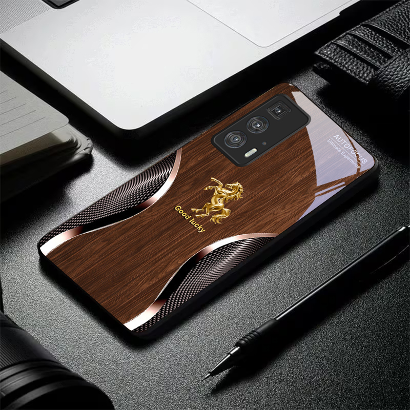 ゴールデン・スティード・フォーチュン ブラックガラス製携帯電 - Phone Cases Motorola のレビューと価格