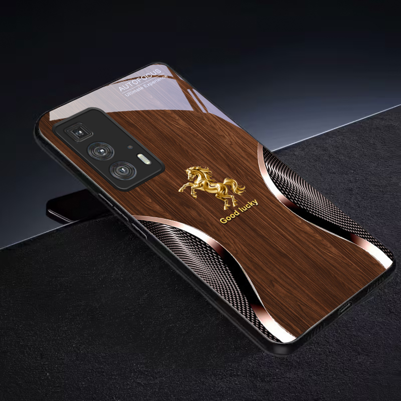 ゴールデン・スティード・フォーチュン ブラックガラス製携帯電 - Phone Cases Motorola のレビューと価格