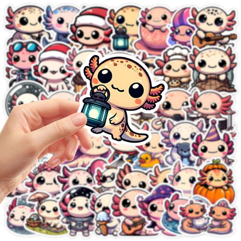 50 個漫画動物アホロートル落書きステッカー美的装飾電話ケー - Phone Cases Aesthetic のレビューと価格