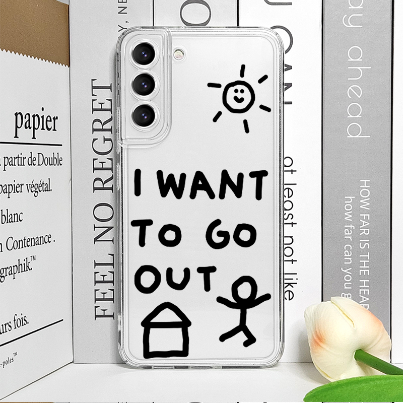 韓国のかわいいシンプルな「家に帰りたい」クリアスマホケース  - Phone Cases Samsung S25 Fe のレビューと価格