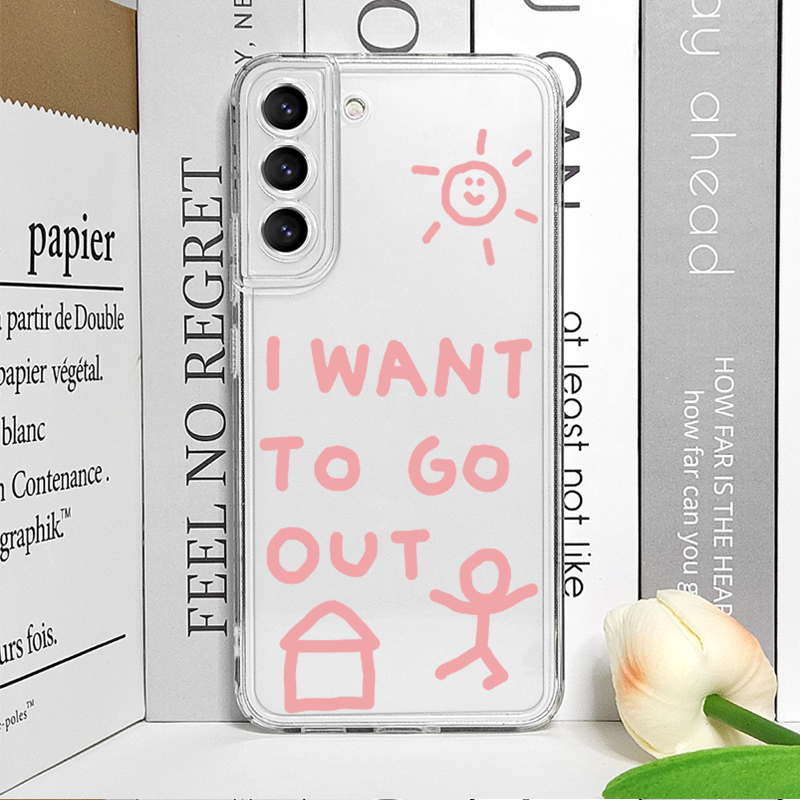 韓国のかわいいシンプルな「家に帰りたい」クリアスマホケース  - Phone Cases Samsung S25 Fe のレビューと価格